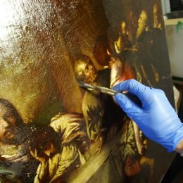 Detalle de uno de los momentos de la restauración